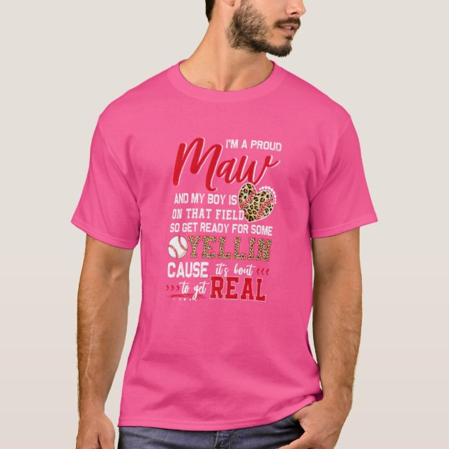 Proud Baseball Maw Baseball Family Matching  1 T-Shirt (Front)