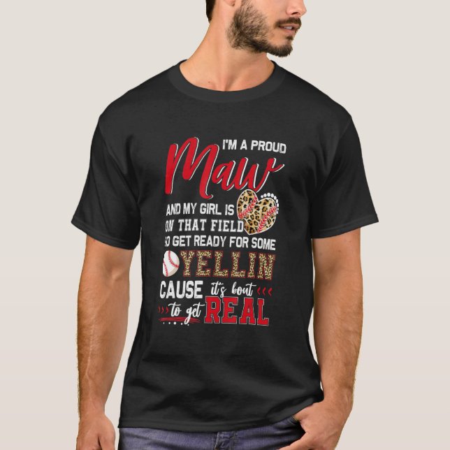 Proud Baseball Maw Baseball Family Matching T-Shirt (Front)