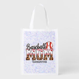 Proud Baseball Mom - Game Day Enthusiast Grocery Bag