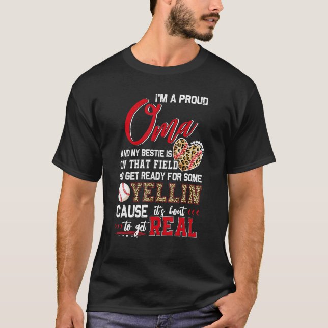 Proud Baseball Oma Baseball Family Matching T-Shirt (Front)