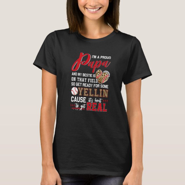 Proud Baseball Papa Baseball Family Matching   T-Shirt (Front)