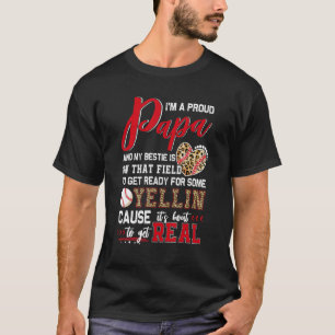 Proud Baseball Papa Baseball Family Matching T-Shirt