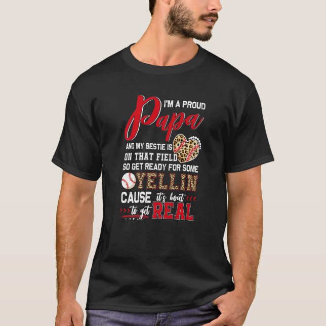 Proud Baseball Papa Baseball Family Matching   T-Shirt (Front)