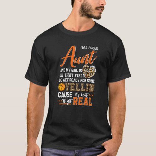 Proud Basketball Aunt Basketball Family Matching   T_Shirt