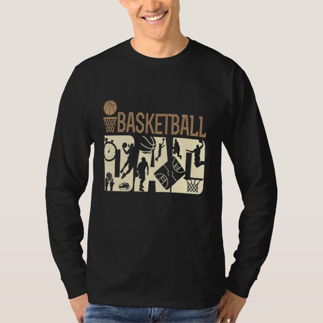 Proud basketball dad daddy father's day  basket dr T-Shirt (Front)