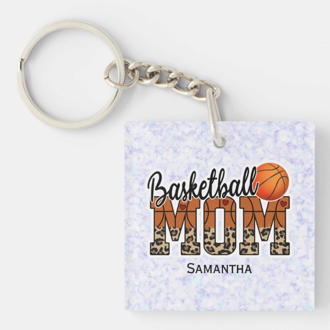 Proud Basketball Mom - Court-Side Champion Keychain (Front)