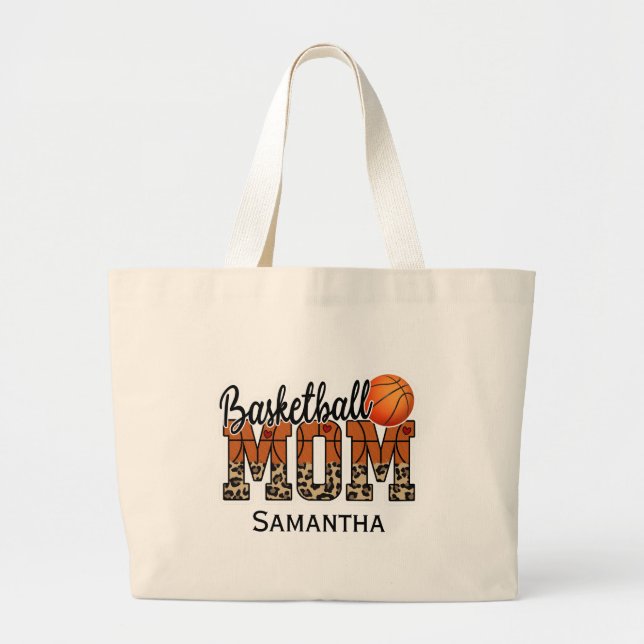Proud Basketball Mom - Court-Side Champion Large Tote Bag (Front)