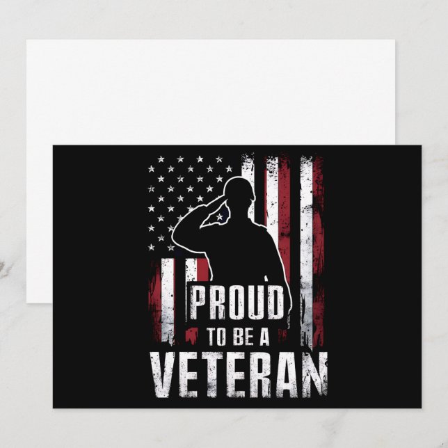 Proud Be A Veteran Of The USA Veteran Veterans Day Invitation (Front/Back)