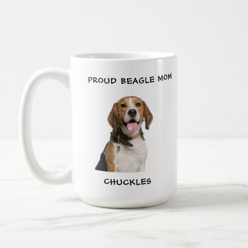 Proud Beagle Mom Personalized Pet Dog Photo Coffee Mug