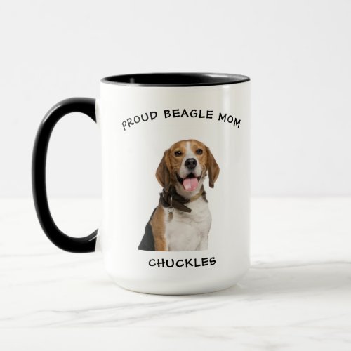 Proud Beagle Mom Personalized Pet Dog Photo Coffee Mug