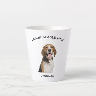 Proud Beagle Mom Personalized Pet Dog Photo Latte Mug