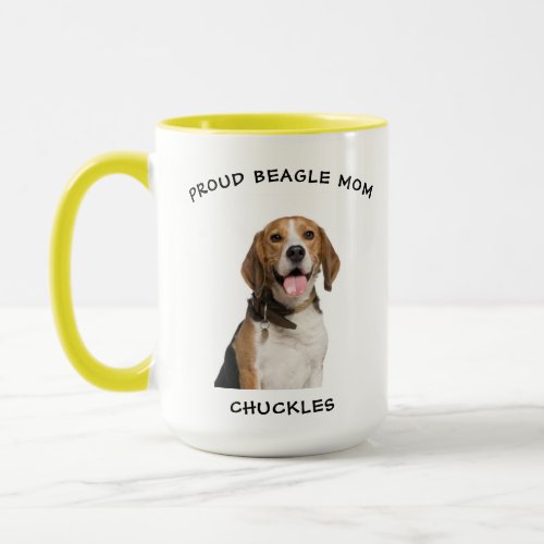 Proud Beagle Mom Personalized Pet Dog Photo Mug