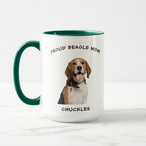 Proud Beagle Mom Personalized Pet Dog Photo Mug