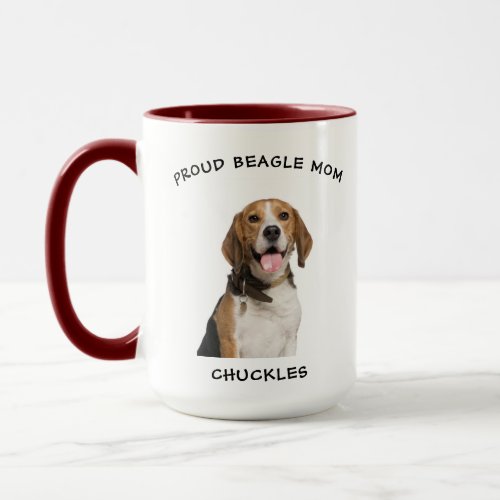Proud Beagle Mom Personalized Pet Dog Photo Mug