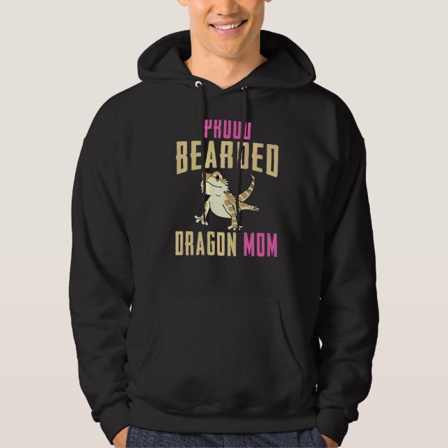 Proud Bearded Dragon Mom Reptile Lizard  Gecko Wom Hoodie (Front)