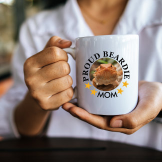 Proud Beardie Mom Custom Pet Photo Coffee Mug