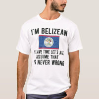Proud Belizean Heritage Belize Roots Belizean Flag T-Shirt