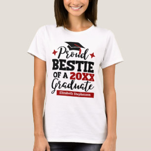 Proud Bestie of a 2022 graduate black red tassel T-Shirt