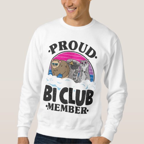 Proud Bi Club Member Opossum Raccoon Bisexual Flag Sweatshirt