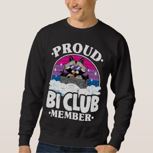 Proud Bi Club Member Raccoon Bisexual Flag Rainbow Sweatshirt