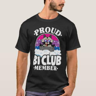 Proud Bi Club Member Raccoon Bisexual Flag Rainbow T-Shirt