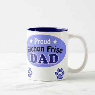 Proud Bichon Frise Dad Two-Tone Coffee Mug