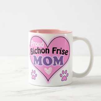 Proud Bichon Frise Mom Two-Tone Coffee Mug