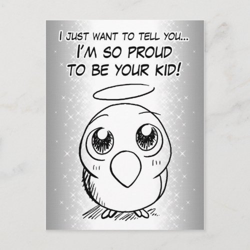 Proud bird kid postcard