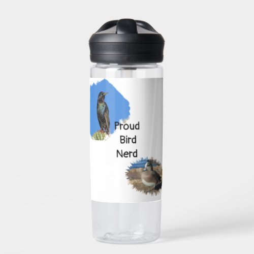 Proud Bird Nerd Birder Hobby Birdwatching Water Bottle