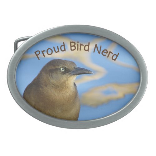 Proud Bird Nerd Blackbird Hobby Birdwatcher Belt Buckle