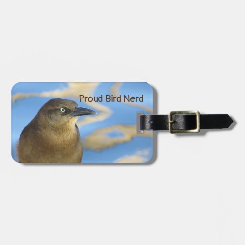 Proud Bird Nerd Blackbird Hobby Birdwatcher Luggage Tag