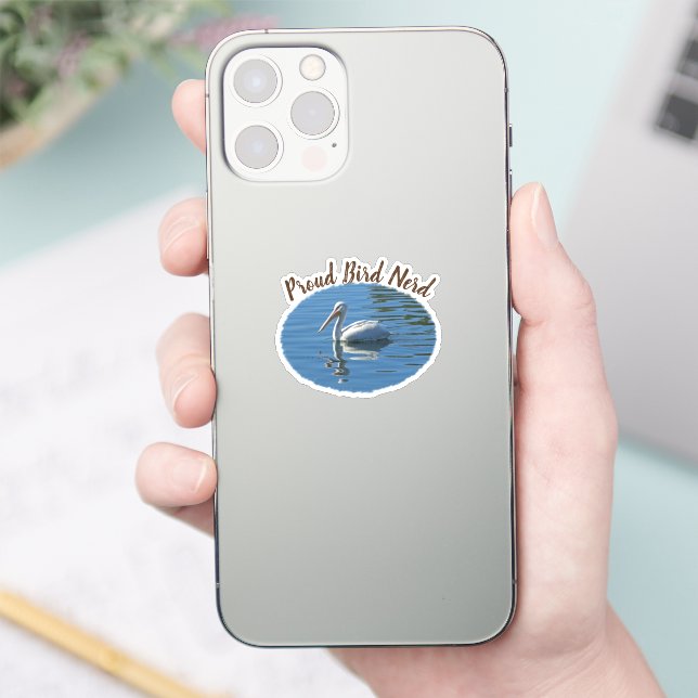 Proud Bird Nerd Coastal Pelican Hobby Birder Sticker (Phone)
