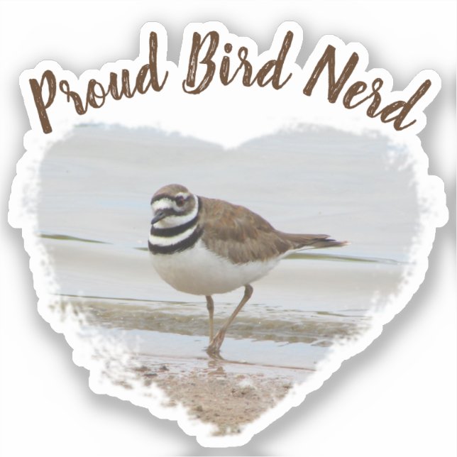Proud Bird Nerd Coastal Sandpiper Hobby Birder Sticker (Front)