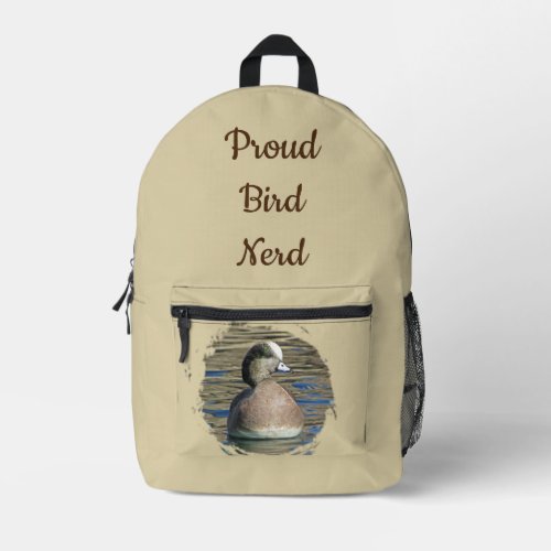 Proud Bird Nerd Duck Photo Birdwatching Birder Printed Backpack