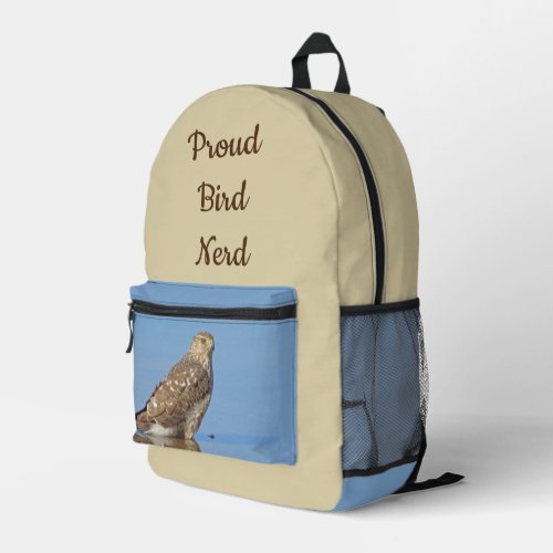 Proud Bird Nerd Hawk Photo Birdwatching Birder Printed Backpack