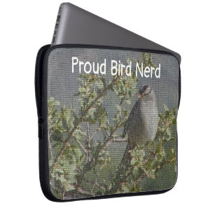 Proud Bird Nerd Mosaic Woodland Avid Birder Laptop Sleeve