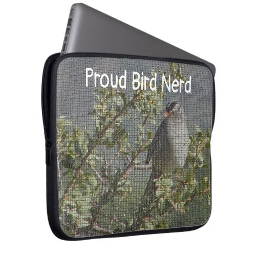 Proud Bird Nerd Mosaic Woodland Avid Birder Laptop Sleeve