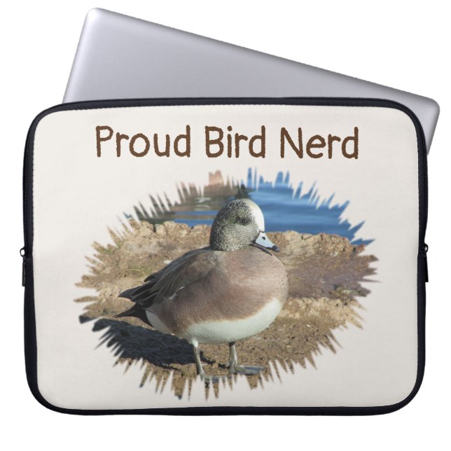 Proud Bird Nerd Wild Birding Hobby Female Duck Laptop Sleeve (Front)