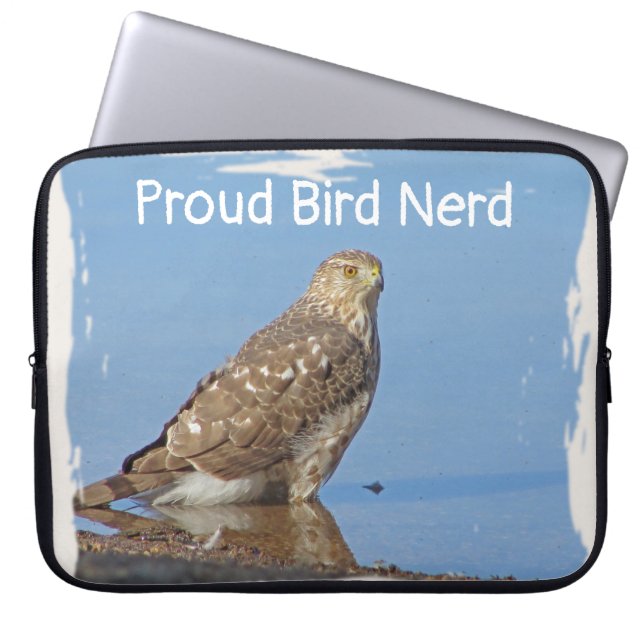 Proud Bird Nerd Wild Birding Hobby Young Hawk Laptop Sleeve (Front)