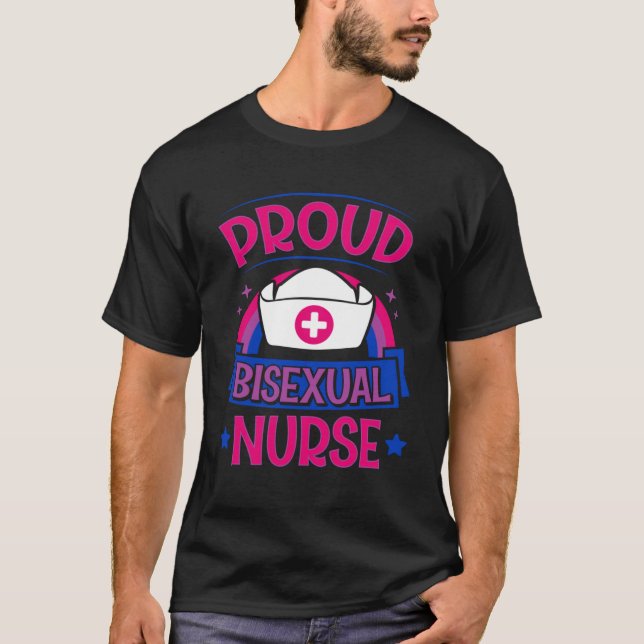 Proud Bisexual Nurse Bi Pride Registered Nurse App T-Shirt (Front)