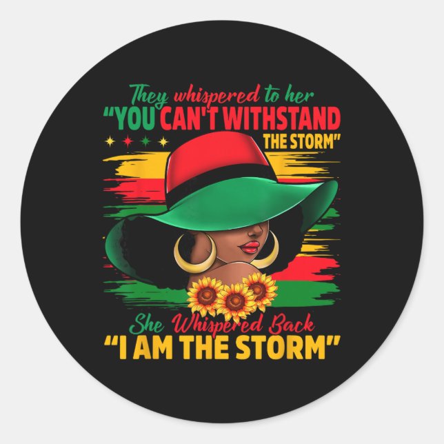 Proud Black African American Ladies Black History  Classic Round Sticker (Front)