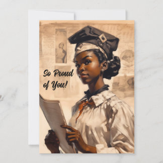 Proud black girl Graduate Announcement
