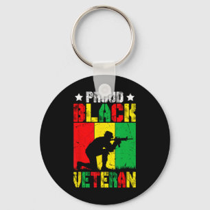 Proud Black Veteran Melanin African American Histo Keychain