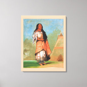 Proud Blackfoot Indian Woman, George Catlin Canvas Print