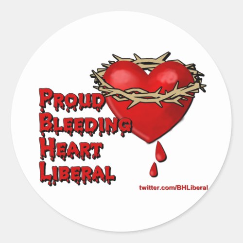 Proud Bleeding Heart Liberal Classic Round Sticker