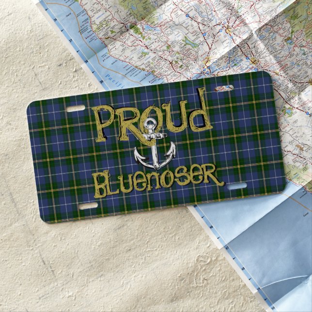 Proud Bluenoser Nova Scotia anchor  license plate (In Situ)