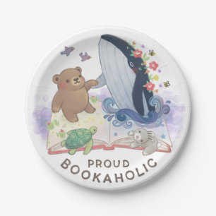 Proud Bookaholic: Magic of Books Illustration Paper Plates