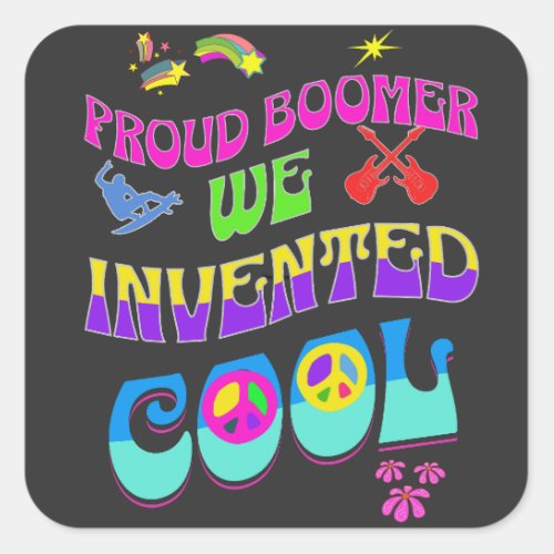 Proud Boomer 60s Vibe Square Sticker