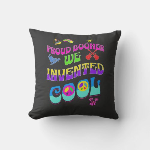 Proud Boomer 60s Vibe Throw Pillow