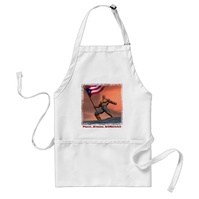 Proud Boricua!!! Adult Apron (Front)